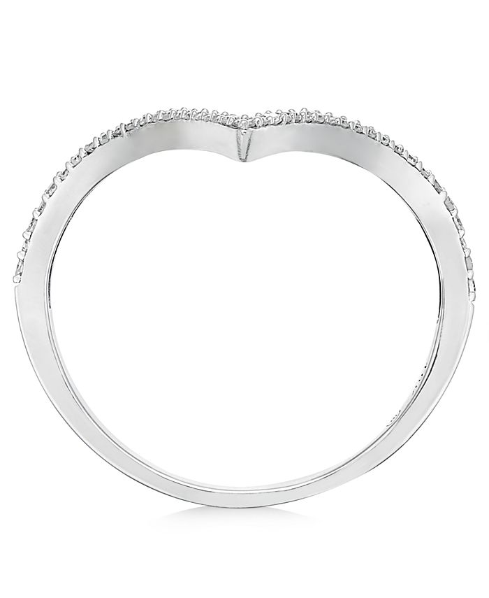 Wrapped - Diamond V-Shaped Ring in 10k White Gold (1/6 ct. t.w.)