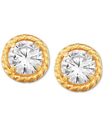 Macy's - Cubic Zirconia Circle Stud Earrings in 10k Gold
