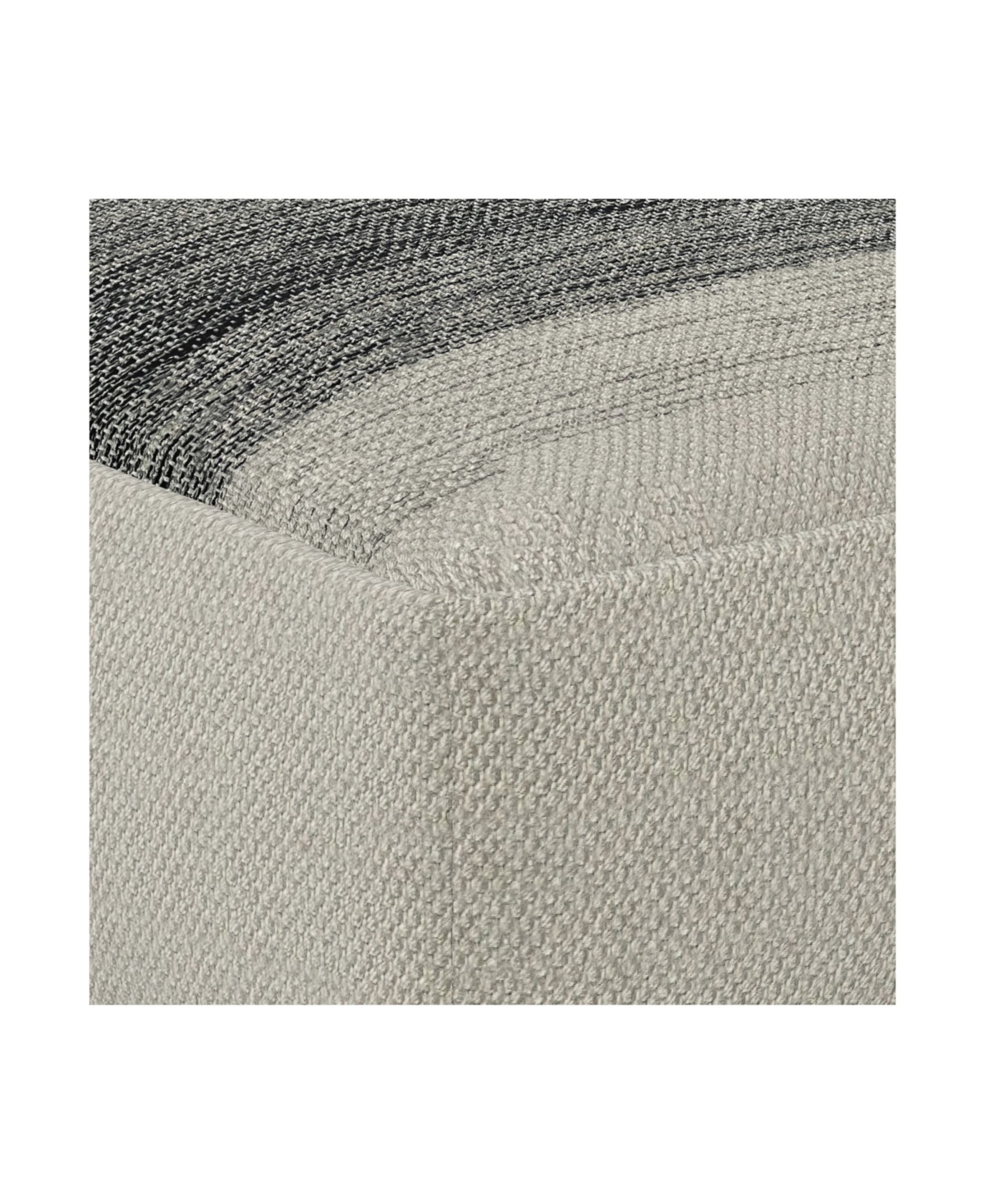 Sabella Square Woven Outdoor and Indoor Pouf - Gray and White