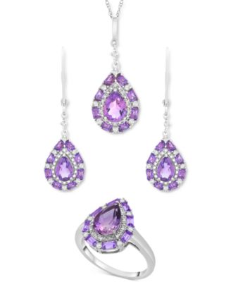 Garnet Teardrop Drop Earrings (1-1/2 ct. t.w.) in Sterling Silver  (Also in Blue Topaz, Pink Morganite, Peridot & Citrine)