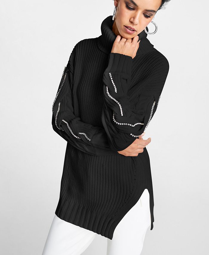 INC International Concepts Cable Turtleneck Tunic Sweater, Created For Macy's & Reviews