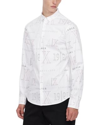 armani exchange white button down