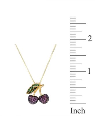 Rhodolite Garnet (1-7/8ct t.w.) and  Tsavorite (1/5ct t.w.) Pendant in  14K Gold