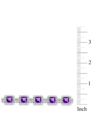 Amethyst (9-5/8 ct.t.w.) & White Topaz Tennis Bracelet in Sterling Silver 