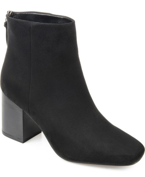 Женские ботинки Journee Collection Audrina Stacked Heel Dress Booties, цвет: Чёрный