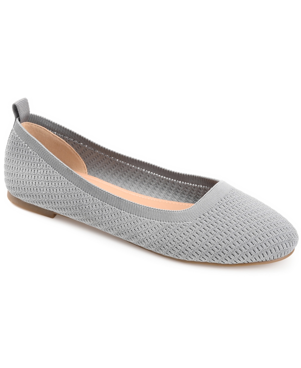 Shop Journee Collection Women's Maryann Knit Round Toe Ballet Flats In Grey
