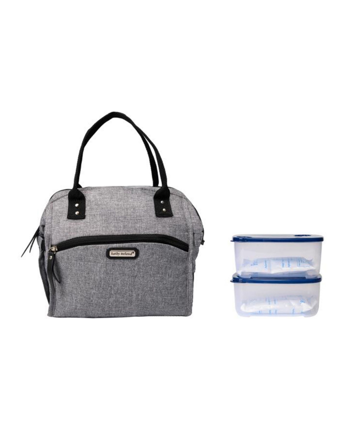 Ava Wide Mouth Lunch Tote Bag, Set of 3 - Heather Gray