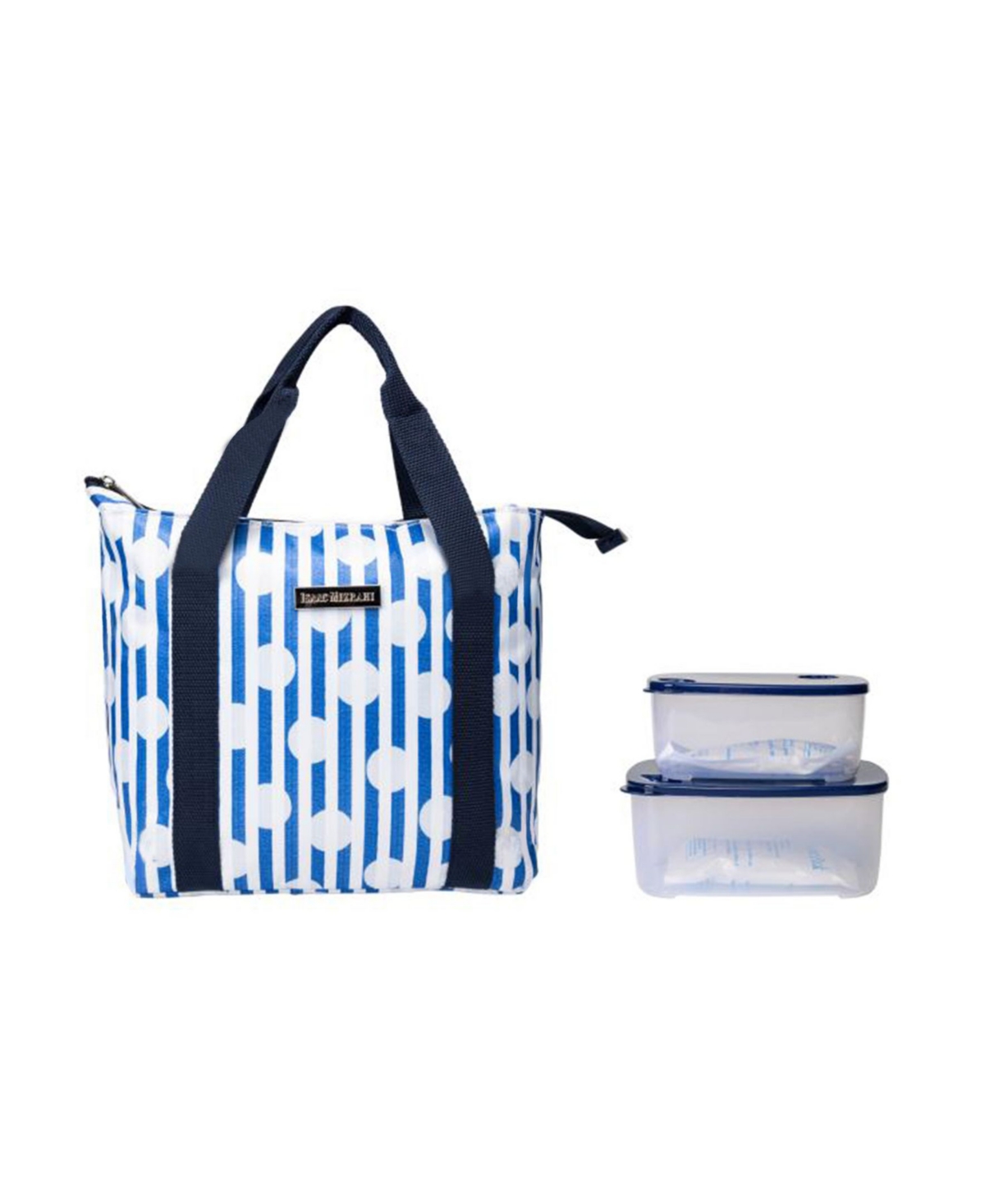 Inwood Large Lunch Tote Bag, Set of 3 - Blue Dot Stripe
