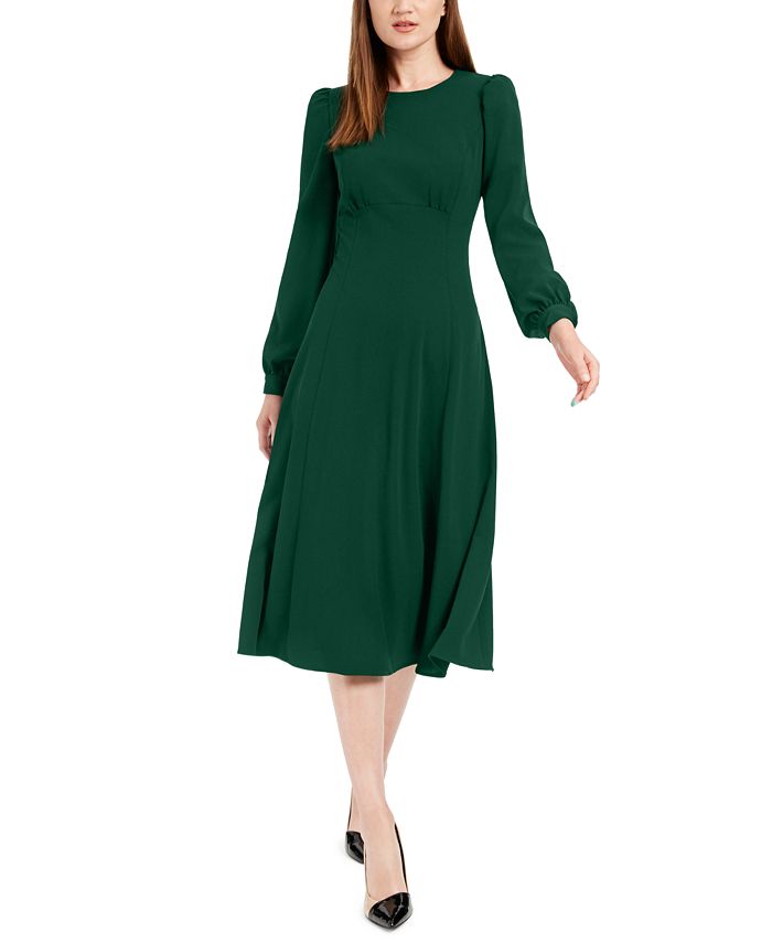 Calvin Klein Crewneck Scuba-Crepe A-Line Dress & Reviews - Dresses ...