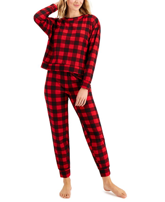 Jenni Long Sleeve Waffle Pajama Top and Jogger Set, Created for Macy's