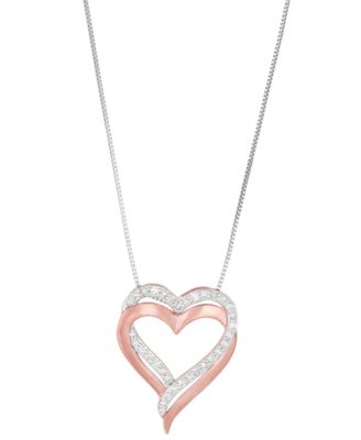 macy's heart necklace rose gold