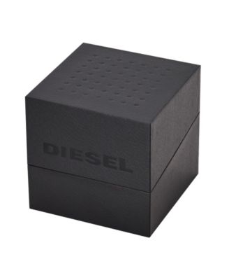 Men's Mega Chief Chronograph Black Leather Watch And Necklace Set 51mm