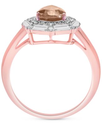 Swiss Blue Topaz (3-3/8 ct. t.w.) & White Topaz (1/6 ct. t.w.) Teardrop Halo Ring in Sterling Silver (Also in Amethyst & Morganite)