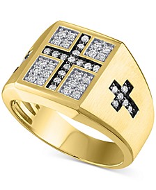 Men's Diamond Cross Cluster Ring (1/2 ct. t.w.) in 10k Gold