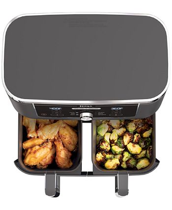  Ninja DZ401 Foodi 10 Quart 6-in-1 DualZone XL 2-Basket Air Fryer  with 2 Independent Frying Baskets, Match Cook & Smart Finish to Roast,  Broil, Dehydrate for Quick, Easy Family-Sized Meals, Grey 