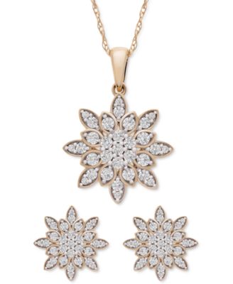 Diamond Snowflake Stud Earrings (1/2 ct. t.w.) in 14k Gold, Created for Macy's