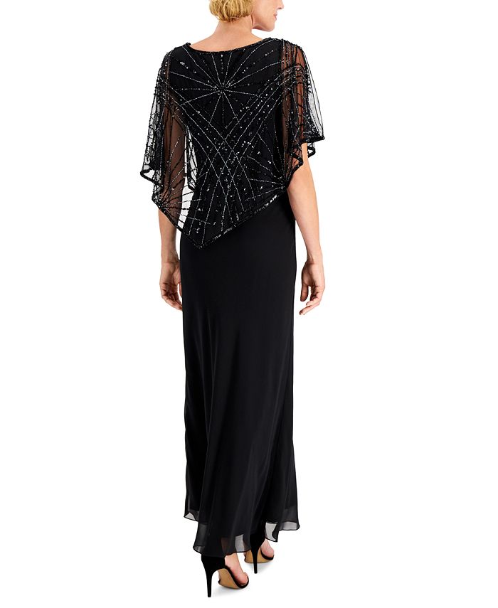 J Kara Embellished-Overlay Gown - Macy's