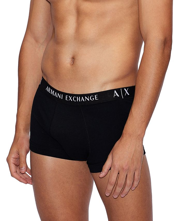 AX Armani Exchange Men's 3-Pk. Monogram Waistband Trunks - Macy's