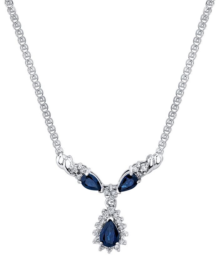 Macy's blue sale sapphire necklace