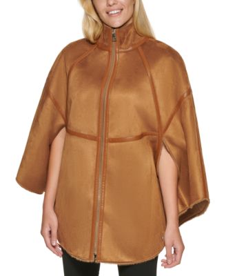 suede cape coat