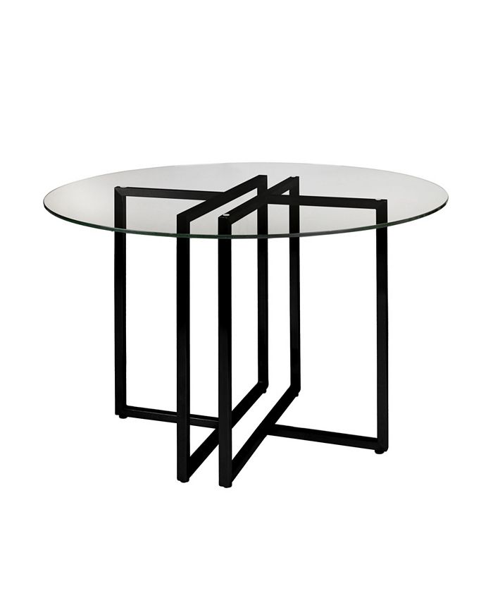 Euro Style Legend 42" Dining Table with Clear Tempered Glass Top Macy's