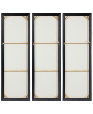 Silver Ice 3-Piece Textured Metallic Hand Painted Wall Art Set by Martin Edwards, 60" x 20" x 1.5"