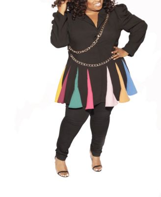 black peplum blazer plus size