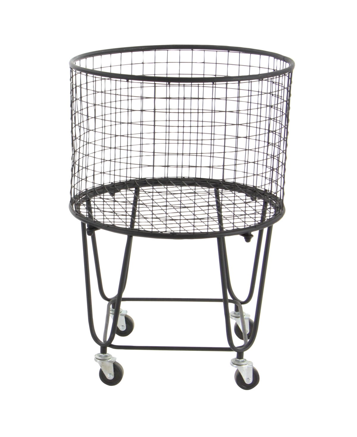 CosmoLiving by Cosmopolitan Black Industrial Metal Storage Cart, 25 x 17