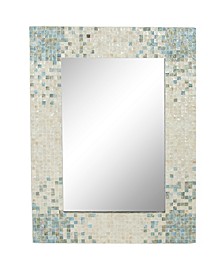 Grey Coastal Mother of Pearl Wall Mirror, 36 x 48