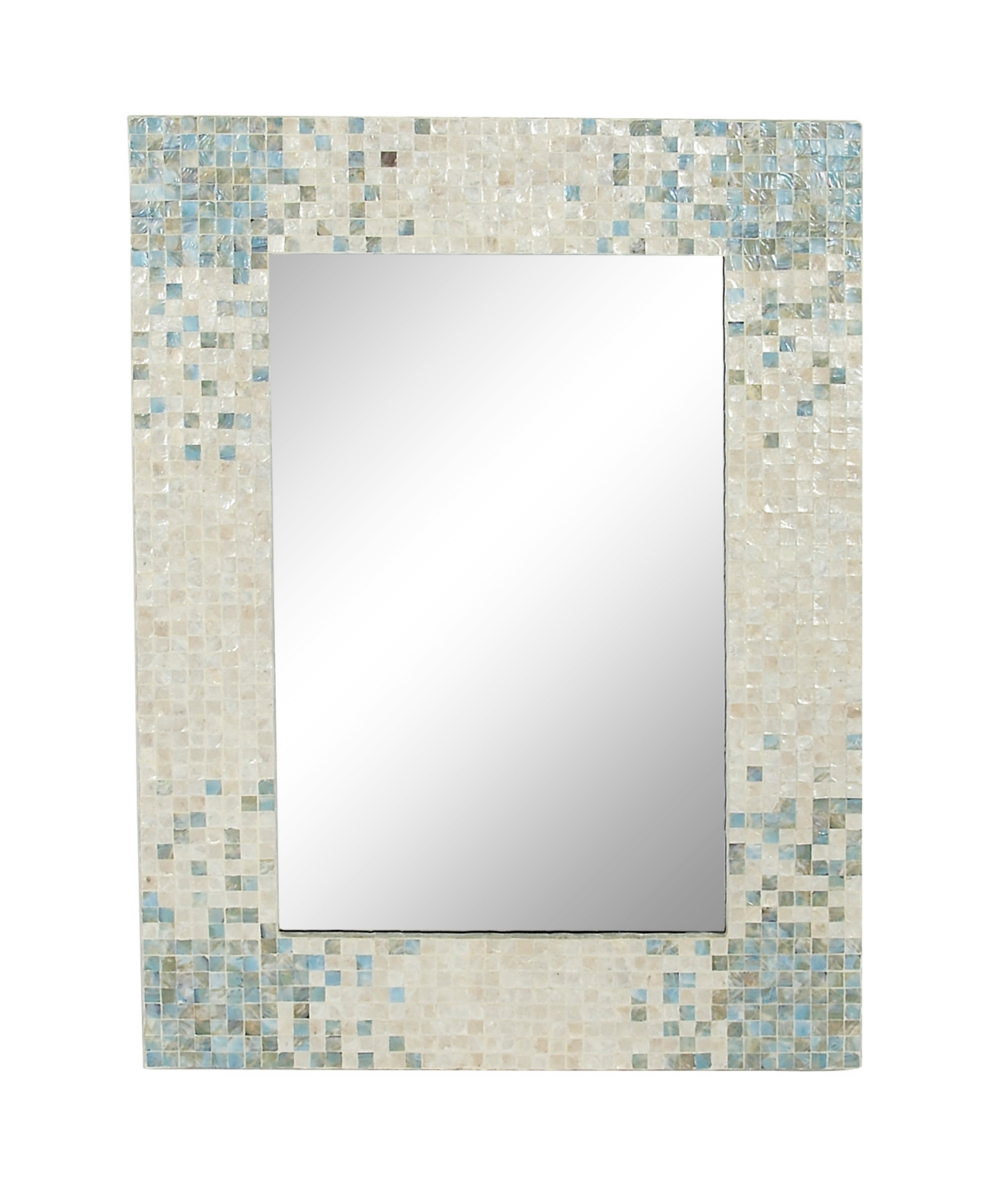 Grey Coastal Mother of Pearl Wall Mirror, 36 x 48 - Gray