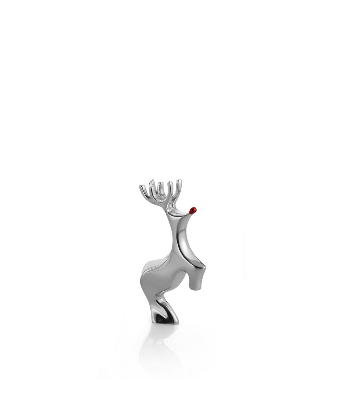 Miniature Red-Nosed Reindeer - Silver-Tone