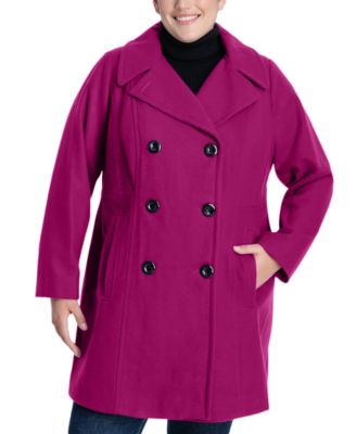 plus size pink pea coat