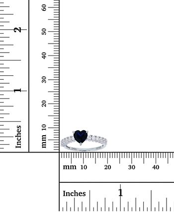Macy's - Created Blue Spinel and White Cubic Zirconia Fashion Ring in Rhodium Plated Sterling Silver