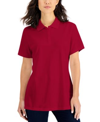 macy's women's petite polo shirts