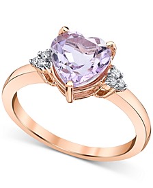 Pink Amethyst (1-5/8 ct. t.w.) & Diamond (1/20 ct. t.w.) Heart Ring in 14k Rose Gold