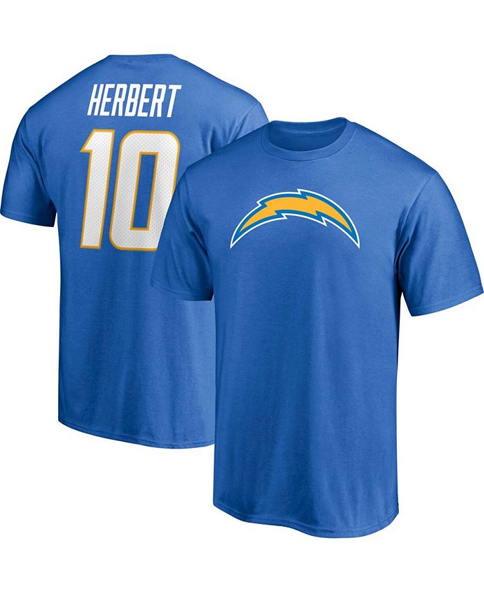 Official Los Angeles Chargers Justin Herbert Powder Blue Player Graphic  T-Shirt