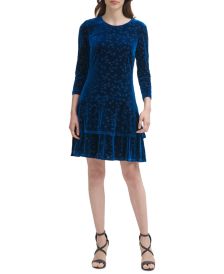 Ruffled Velvet Sheath Dress