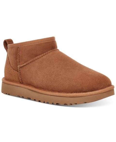 Женские ботинки UGG Classic Ultra Mini Pull-On Booties, цвет: Каштановый