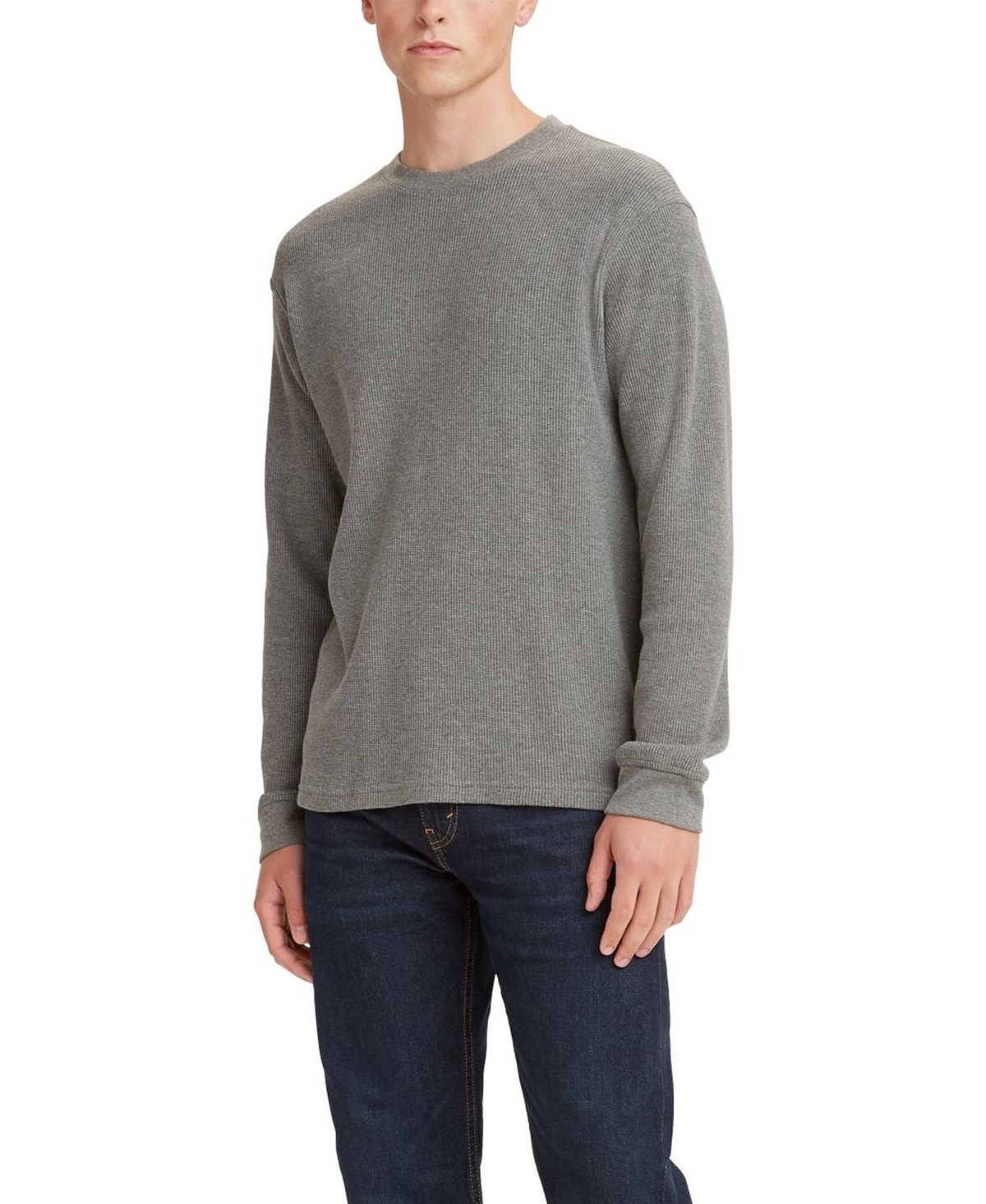 Levi's Men's Waffle Knit Thermal Long Sleeve T-shirt In Chisel Gray
