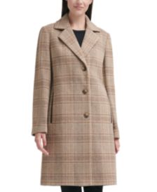 Plaid Single-Breasted Walker Coat, Created for Macy's