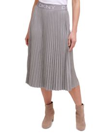 Faux Suede Midi Pleated Skirt