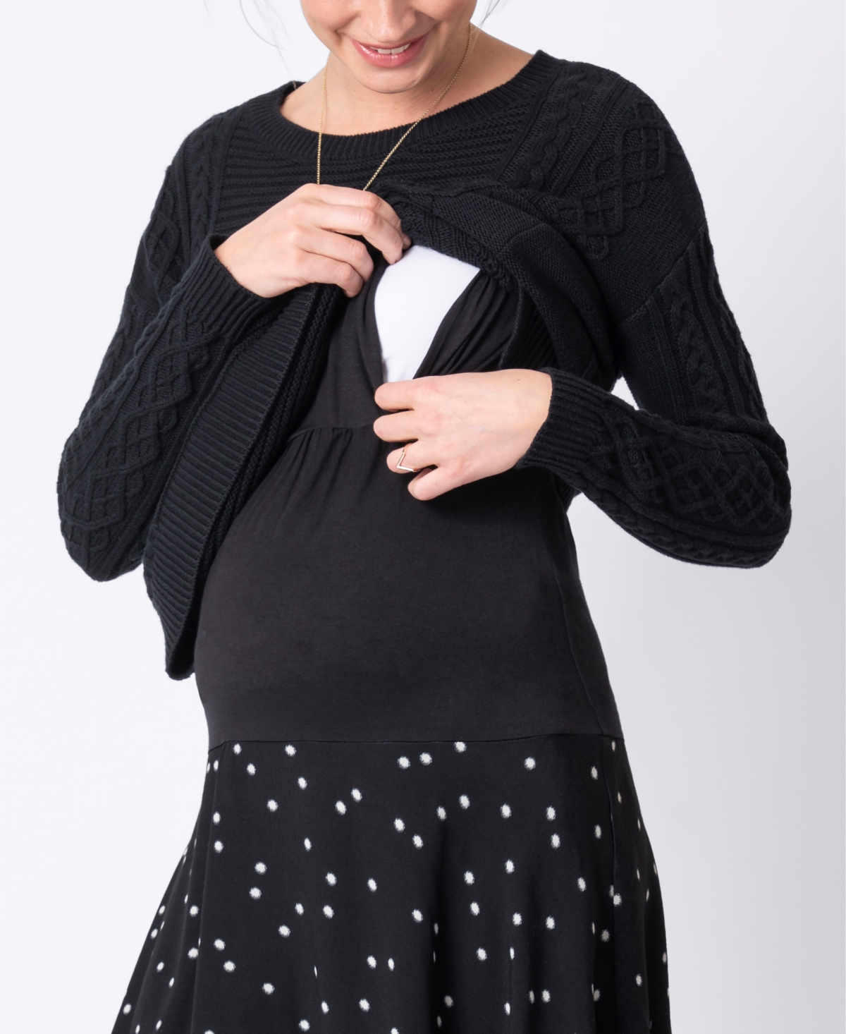 SERAPHINE WOMEN'S DOUBLE LAYER MATERNITY NURSING TUNIC DRESS 