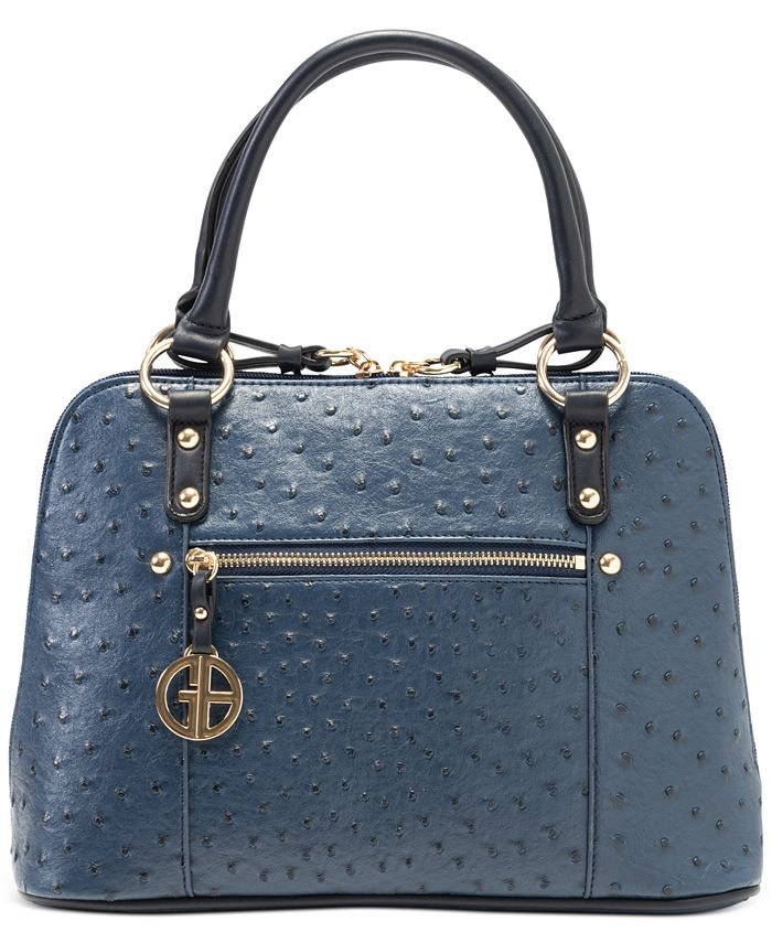 Giani Bernini Faux Ostrich Dome Satchel, Created for Macy's & Reviews ...