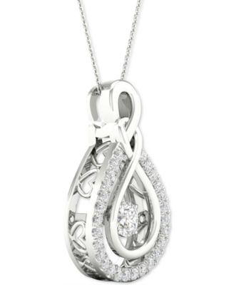 Diamond Teardrop 18" Pendant Necklace (1/3 ct. t.w.) in 10k White Gold