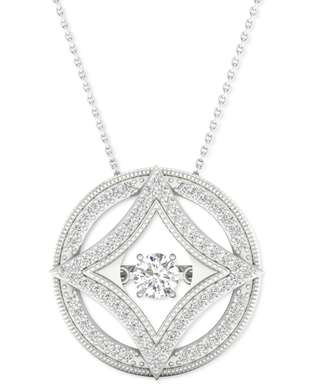 Diamond Fashion 18" Pendant Necklace (1/4 ct. t.w.) in 10k White Gold - White Gold