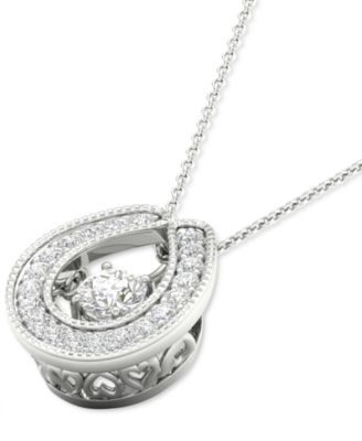 Diamond Horseshoe 18" Pendant Necklace (1/4 ct. t.w.) in 10k White Gold