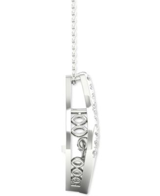 Diamond Wishbone 18" Pendant Necklace (1/4 ct. t.w.) in 10k White Gold