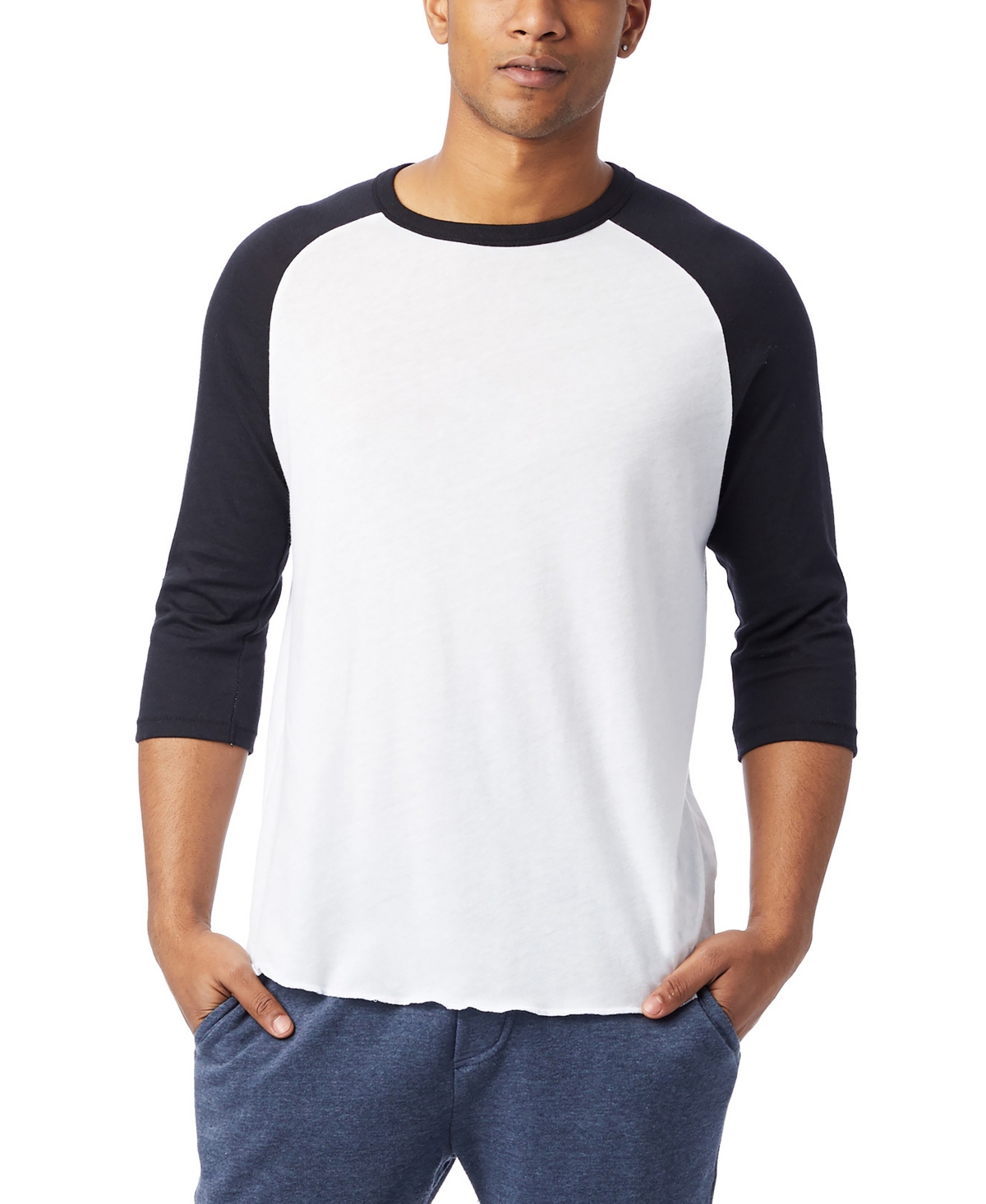 Shop Alternative Apparel Men's Keeper Jersey Baseball T-shirt In White,black