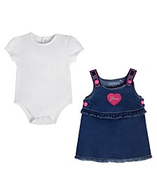 Baby Girls Embroidered Short Sleeve Bodysuit Set