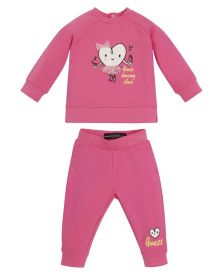 Baby Girls Embroidered and Applique Graphic Joggers Set